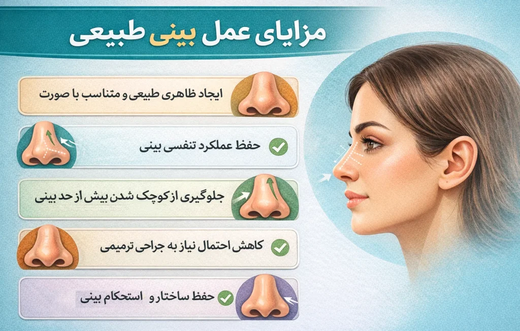 مزایای جراحی بینی طبیعی