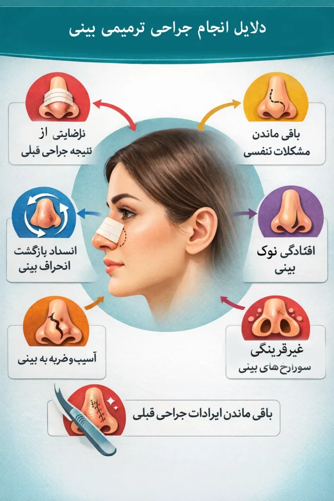 دلایل انجام جراحی ترمیمی بینی