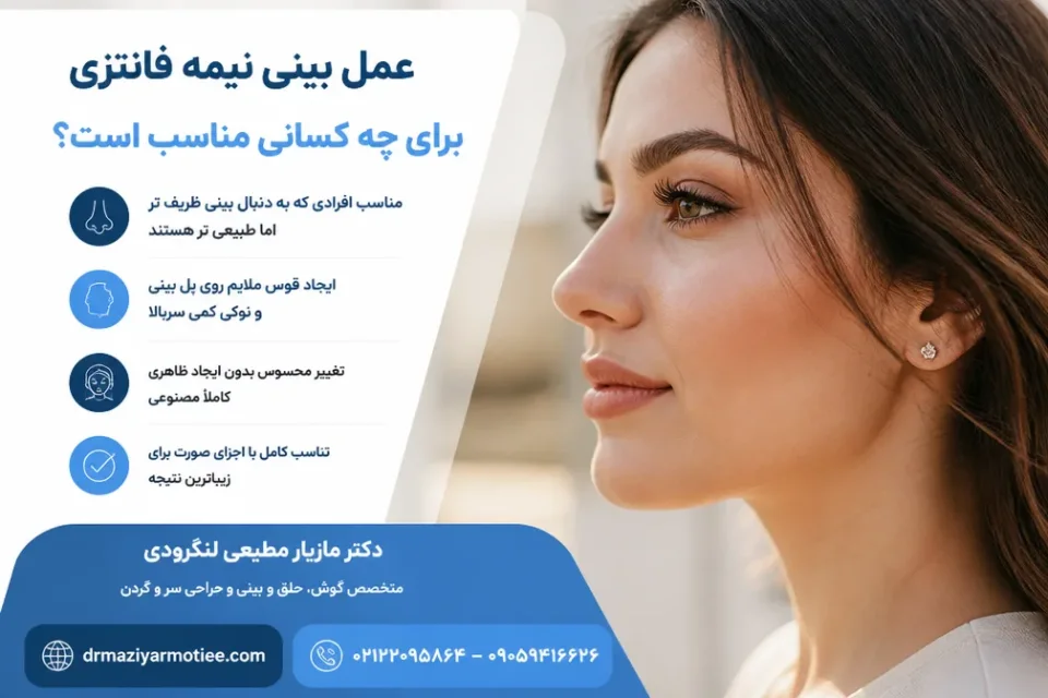 نمای توضیحی درباره عمل بینی نیمه فانتزی برای چه کسانی مناسب است